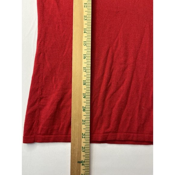 Banana Republic Women's V-Neck Sweater Small Red Silk Wool Cashmere S - Picture 5 of 8